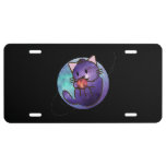 Cute Cosmic Space Planetary Kitten License Plate at Zazzle