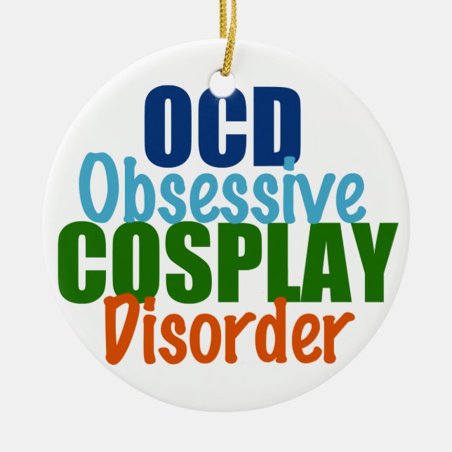 Cute Cosplay Humor Christmas Ceramic Ornament (Front)