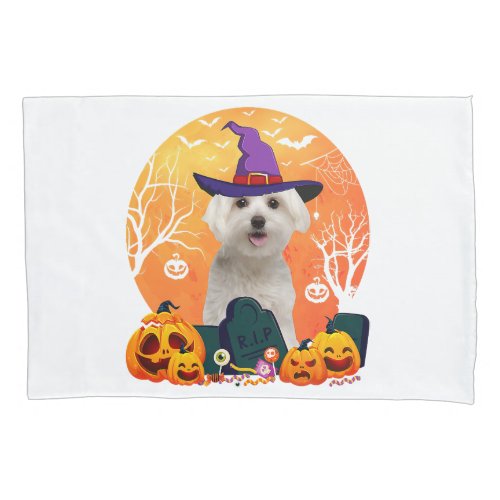 cute costume 2023 halloween maltese witch hat  pillow case