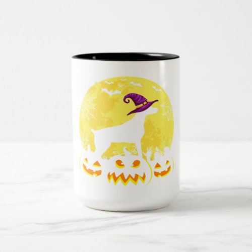 Cute Costume Halloween Doberman Witch Hat Two_Tone Coffee Mug