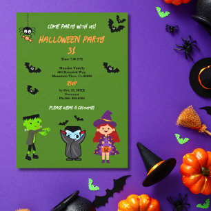 Cute Costume Halloween Party Invitation