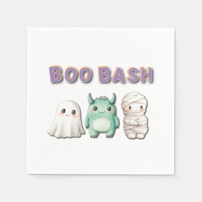 Cute Costume Halloween Party Napkins (Front)