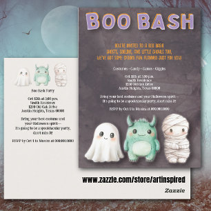 Cute Costume Halloween Party Postcard