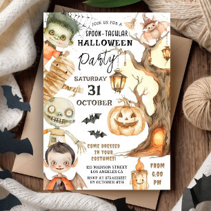 Cute Costume Halloween Party Spooktacular Kids Invitation