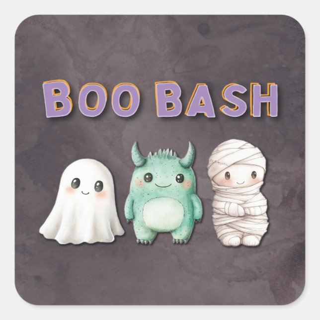 Cute Costume Halloween Party Square Sticker (Front)