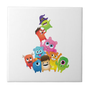 Cute Costume Monster Halloween Party For Kids Ceramic Tile