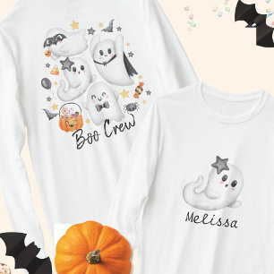 Cute Costume Spooky Ghost Pumpkin Boo Crew T-Shirt