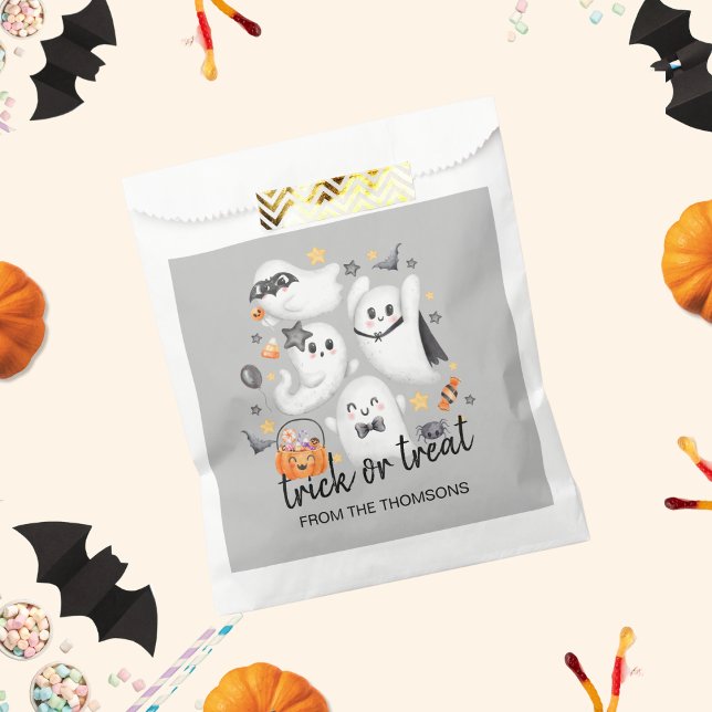 Cute Costume Spooky Ghost Pumpkin Halloween Favor Bag (Creator Uploaded)