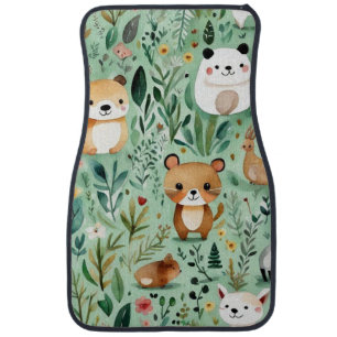 Cute cottage core green field Magnetic Frame Car Floor Mat