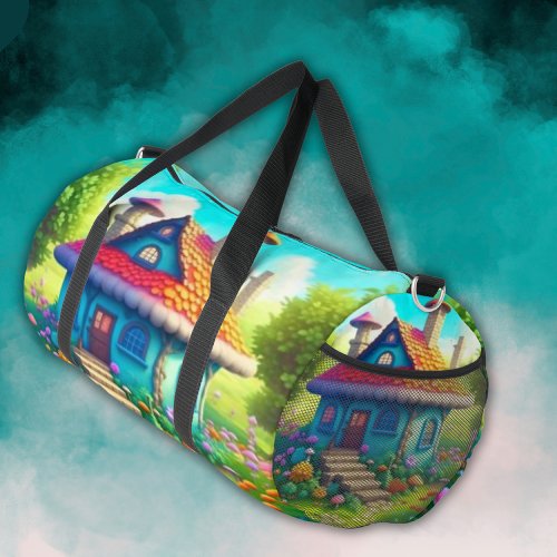 Cute Cottage Core Theme House  Duffle Bag