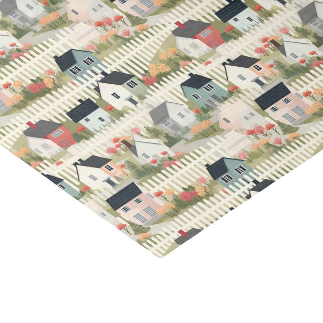 Cute cottage core tiled Housewarming party  Tissue Paper (Corner)