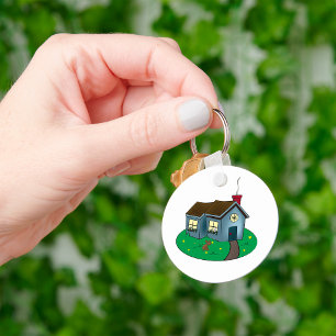 Cute Cottage Home Keychain