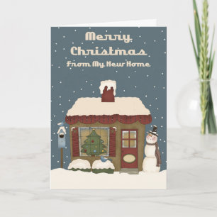 Cute Cottage New Home Holiday Card