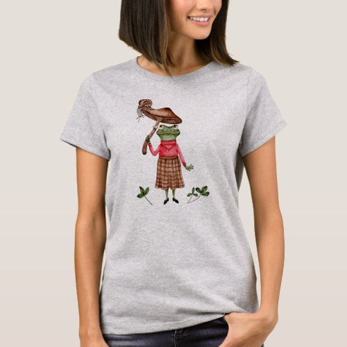 Cute Cottagecore Aesthetic Frog Mushroom Hat T_Shirt