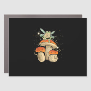 Cute Cottagecore Aesthetic Mushroom Frog Goblincor Car Magnet
