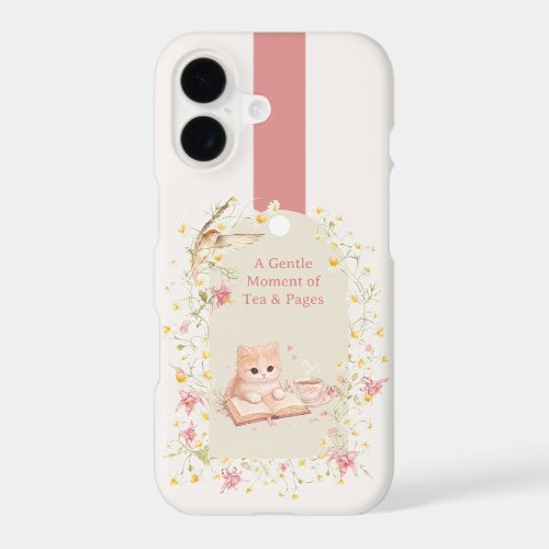 Cute Cottagecore Cat Personalized Bookish Phone Ca iPhone 17 Case