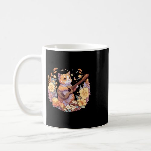 Cute Cottagecore Floral Cat Aesthetic Girls Women  Coffee Mug