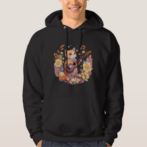 Cute Cottagecore Floral Cat Aesthetic Girls Women  Hoodie