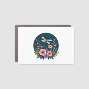 Cute Cottagecore Floral Dragonfly Aesthetic Girls Car Magnet