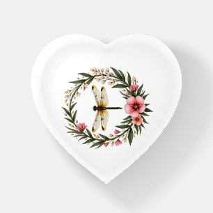Cute Cottagecore Floral Dragonfly Aesthetic Girls Paperweight