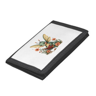 Cute Cottagecore Floral Dragonfly Aesthetic Graphi Trifold Wallet