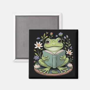 Cute Cottagecore Floral Frog Aesthetic Nature Magnet