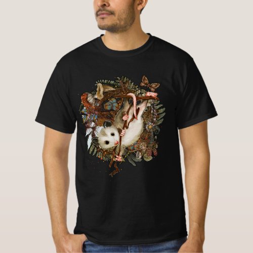 Cute Cottagecore Floral Possum Esthetic Vintage G T_Shirt