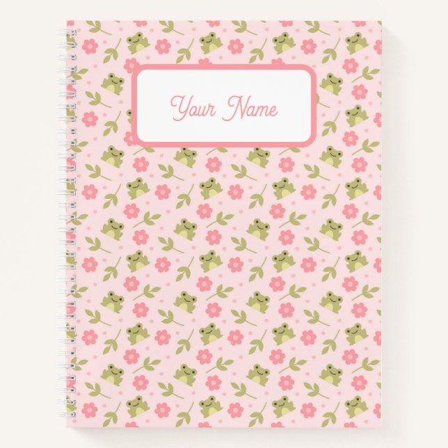 Cute Cottagecore Frog Bulletjournal Notebook (Front)