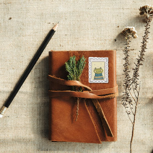 Cute Cottagecore Frog Stamp Sticker
