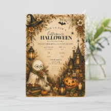 Cute Cottagecore Halloween Party Invitation