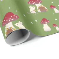 Mushroom Wrapping Paper Cottagecore Wrapping Paper 