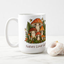 Cute Cottagecore Mushroom Family Nature Ceramic