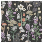 Cute Cottagecore Mushroom Ghosts Fall Halloween  Fabric