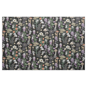 Cute Cottagecore Mushroom Ghosts Halloween Fabric