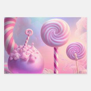 Cute Cotton Candy Clouds Wrapping Paper Set