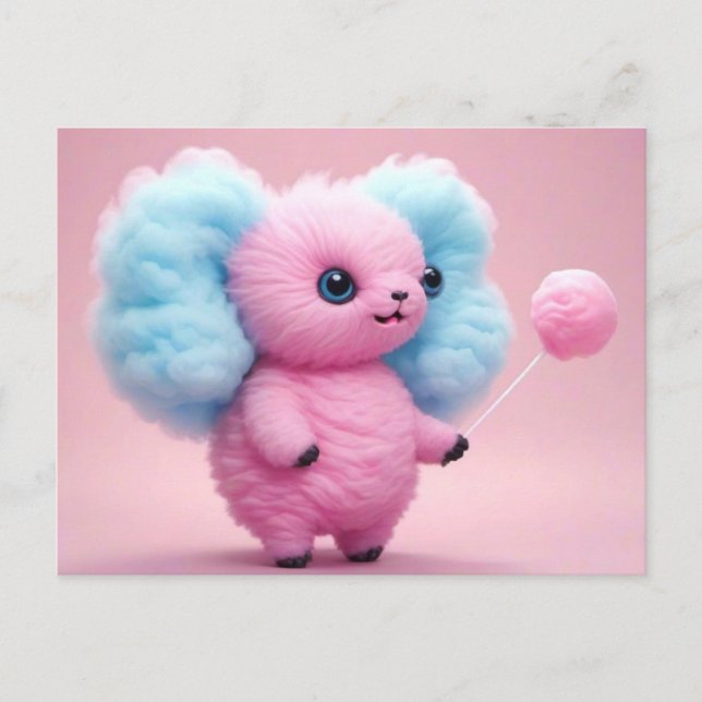 Cute Cotton Candy Critter Postcard (Front)