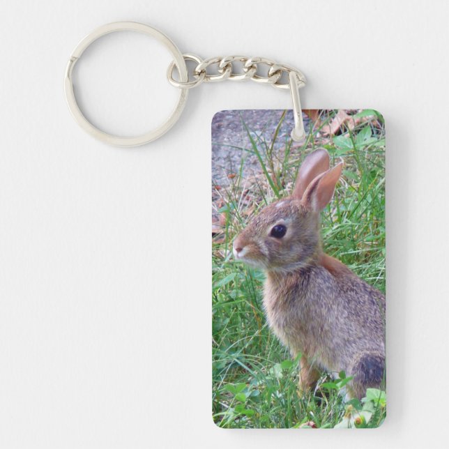 Cute Cottontail Bunny Rabbit Keychain (Front)