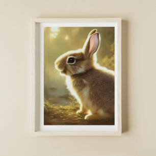 Cute Cottontail Wildlife Portrait  Poster