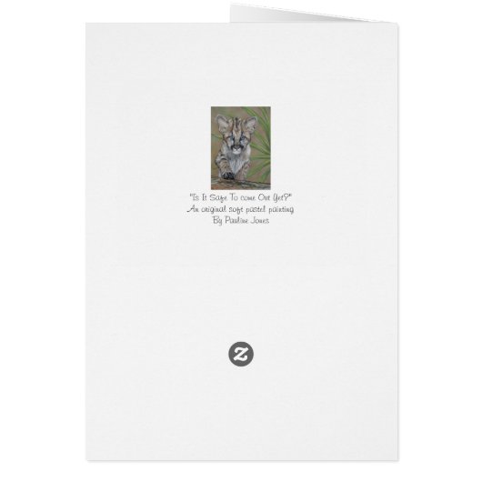 cute cougar kitten big cat wildlife painting art (Back)