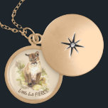 Cute Cougar Mountain Lion Cat Kitten FIERCE QUOTE Gold Plated Necklace<br><div class="desc">Cute Cougar Mountain Lion Cat Kitten FIERCE QUOTE</div>