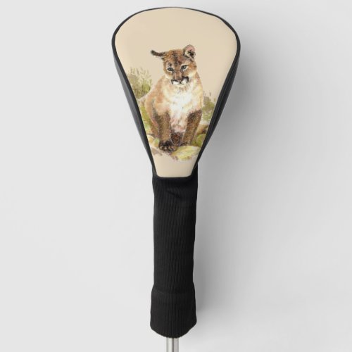 Cute Cougar Mountain Lion Cat Kitten Watercolor    Golf Head Cover