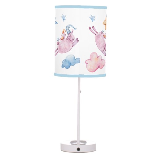 Cute Counting Sheep Sleepy Moon Baby Nursery Table Lamp | Zazzle