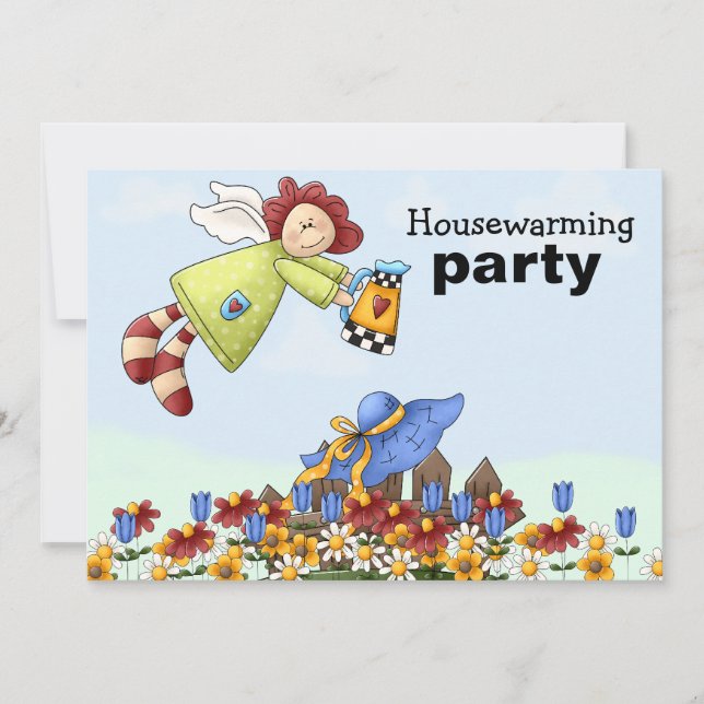 Cute Country Angel Watering Flowers (Front)