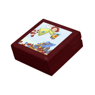 Cute Country Angel Watering Flowers Jewelry Box