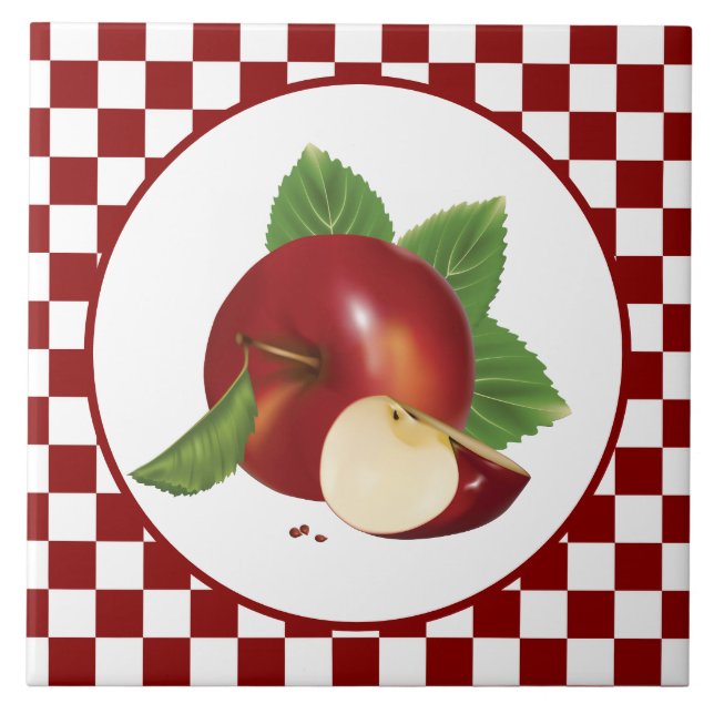 cute Country apple kitchen Ceramic Tile (Front)