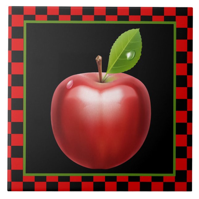 cute Country apple kitchen Ceramic Tile (Front)