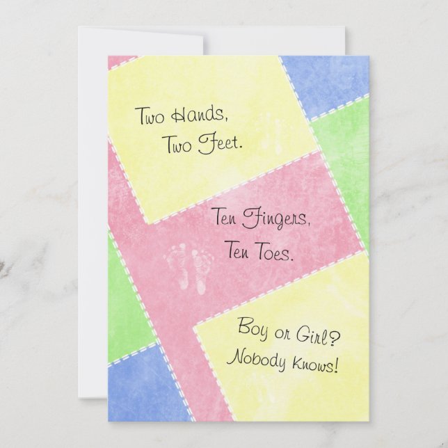 Cute Country Baby Gender Reveal Party Invitations (Front)