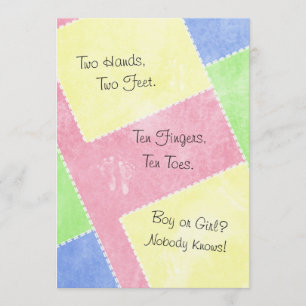 Cute Country Baby Gender Reveal Party Invitations