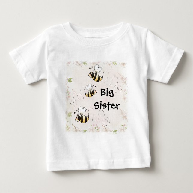 Cute Country Bees Big Sister Baby T-Shirt (Front)