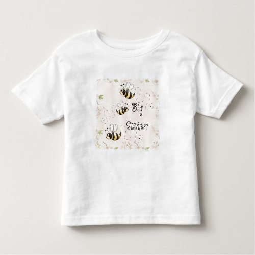 Cute Country Bees Big Sister Toddler T_shirt